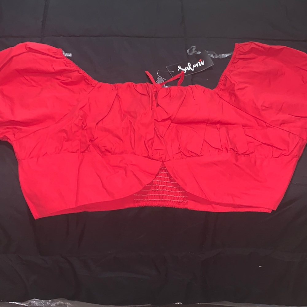 Red Crop Top Shirt